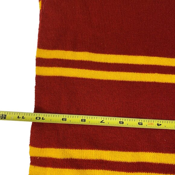 Harry Potter Gryffindor Scarf Acrylic Warner Bros Red Yellow Stripes Halloween - Picture 2 of 5